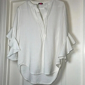 Vince Camuto Women's 3/4 Sleeves Ivory Blouse - Size S
